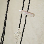 Shimmering Ultra - Long Black Spinel & Baroque Pearl Necklace - floysun