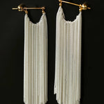 Shining Galaxy Waterfall Long Tassel Silver Earrings - floysun