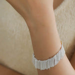 Shining Galaxy Waterfall Tassel Silver Bracelet - floysun