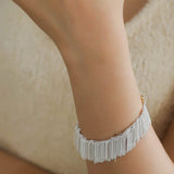 Shining Galaxy Waterfall Tassel Silver Bracelet - floysun