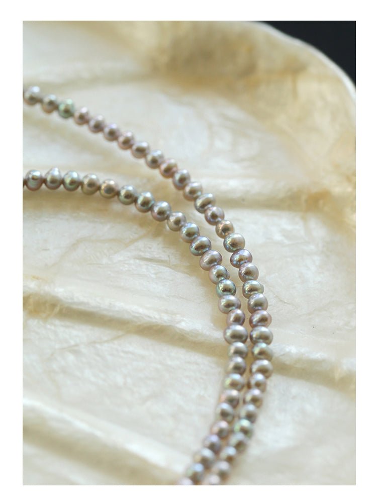 Silver Gray Mini Freshwater Pearl Necklace - floysun