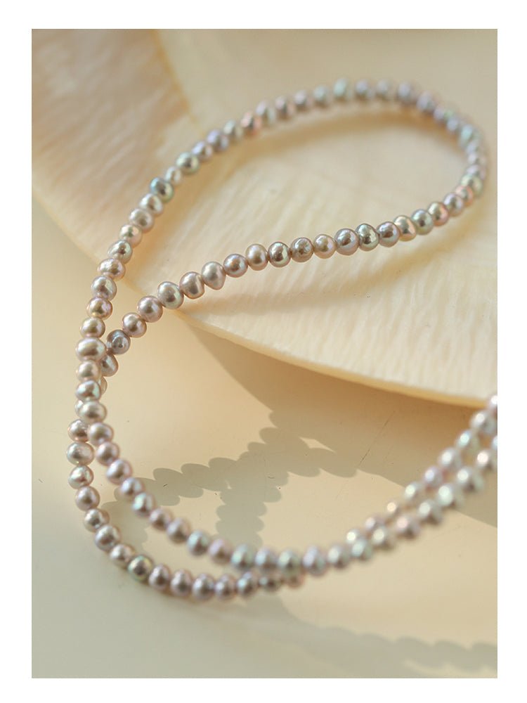 Silver Gray Mini Freshwater Pearl Necklace - floysun