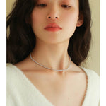 Silver Gray Mini Freshwater Pearl Necklace - floysun