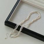 Silver Shards Double - Layer Pearl Necklace - floysun