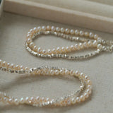 Silver Shards Double - Layer Pearl Necklace - floysun