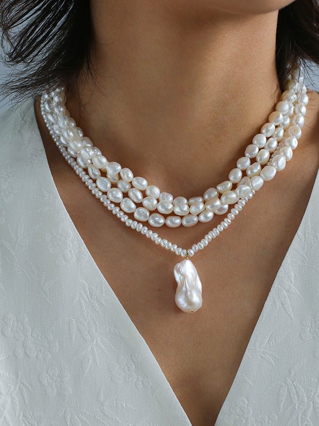 Simple Baroque Pearl Necklaces - floysun