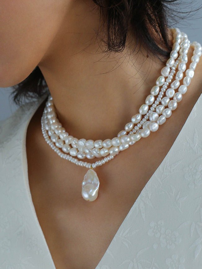 Simple Baroque Pearl Necklaces - floysun