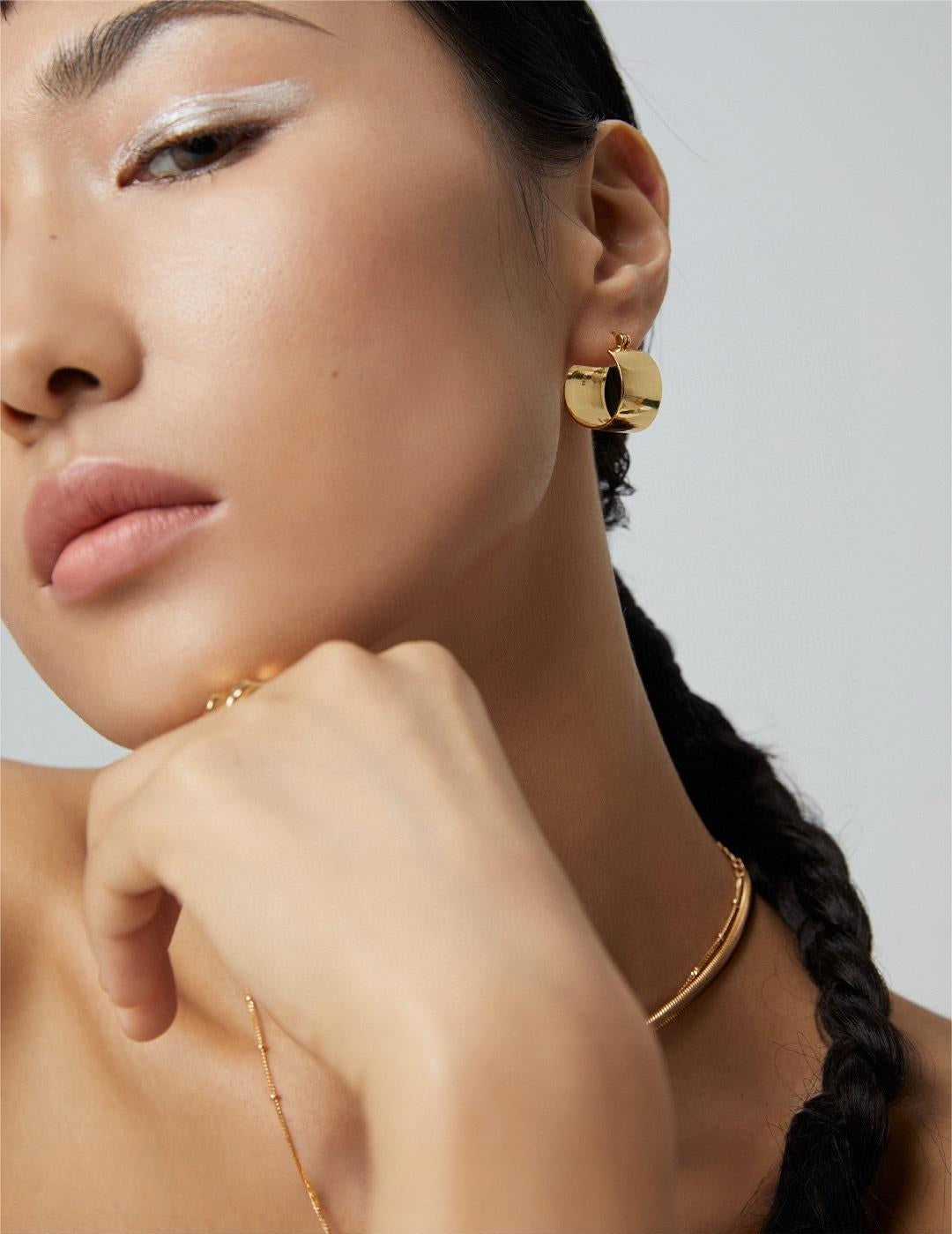 Simple C - shaped Hoop Earrings - floysun