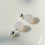 Simple Crystal Agate Tiger Eye Round Earrings - floysun