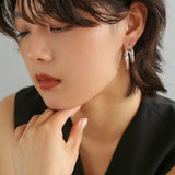 Simple Double - layer Bamboo C Shape Earrings - floysun