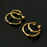 Simple Double-layer Bamboo C Shape Earrings