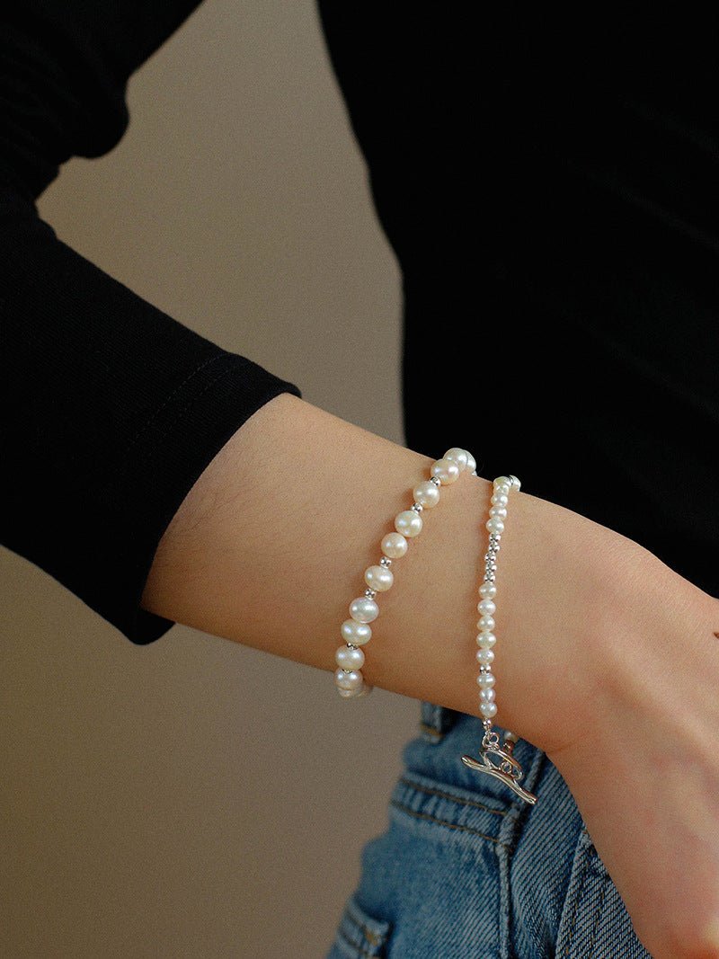 Simple Elegant Ot Pearl Silver Bracelet - floysun