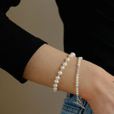 Simple Elegant Ot Pearl Silver Bracelet - floysun