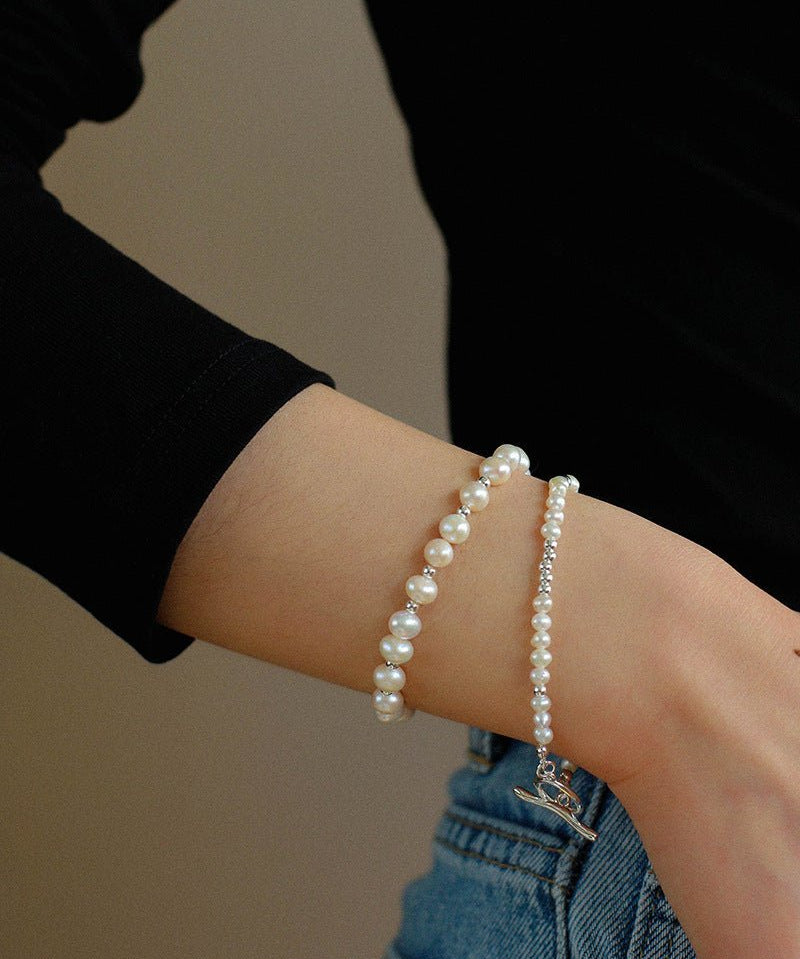 Simple Elegant Ot Pearl Silver Bracelet - floysun