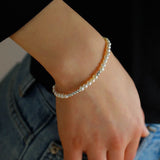 Simple Elegant Ot Pearl Silver Bracelet - floysun