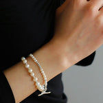 Simple Elegant Ot Pearl Silver Bracelet - floysun