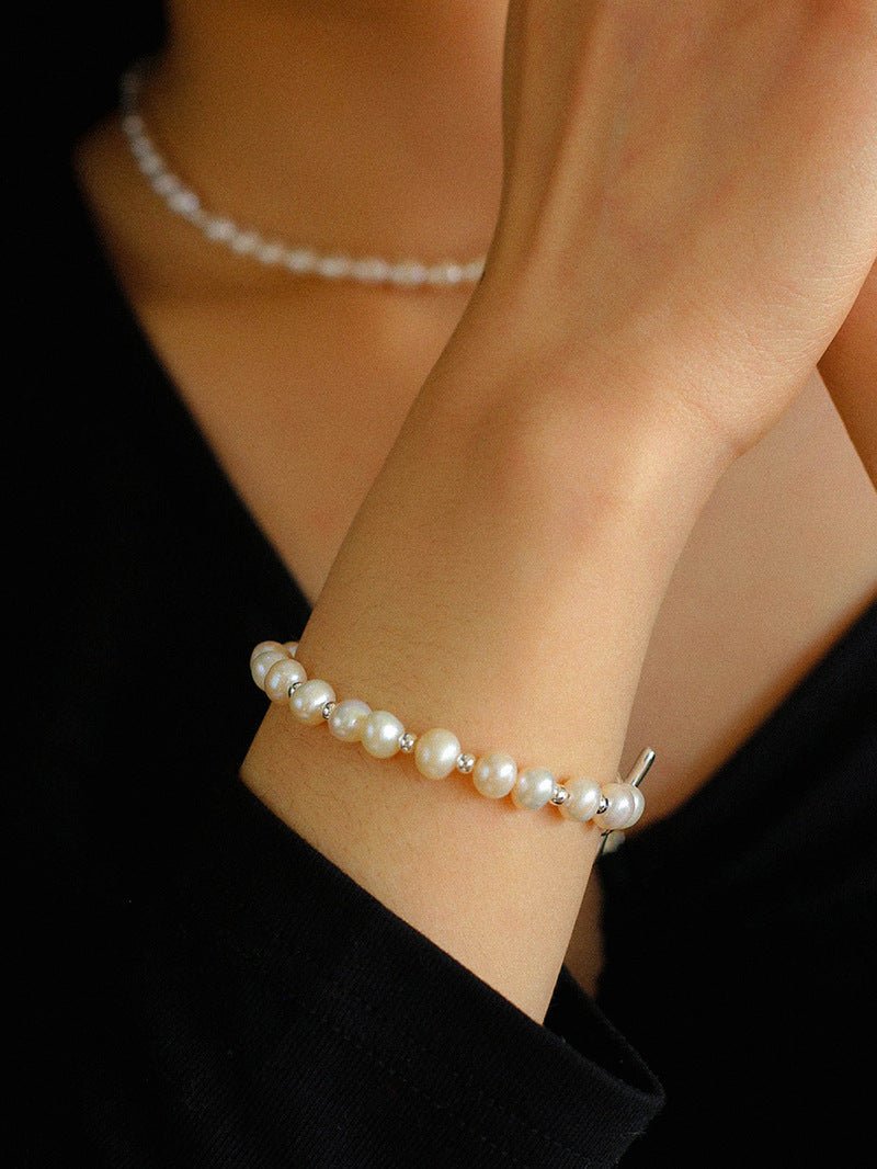 Simple Elegant Ot Pearl Silver Bracelet - floysun