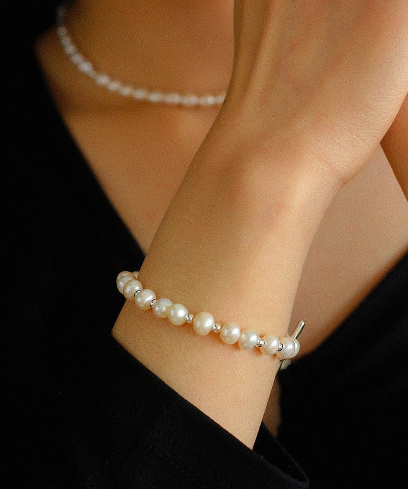 Simple Elegant Ot Pearl Silver Bracelet - floysun