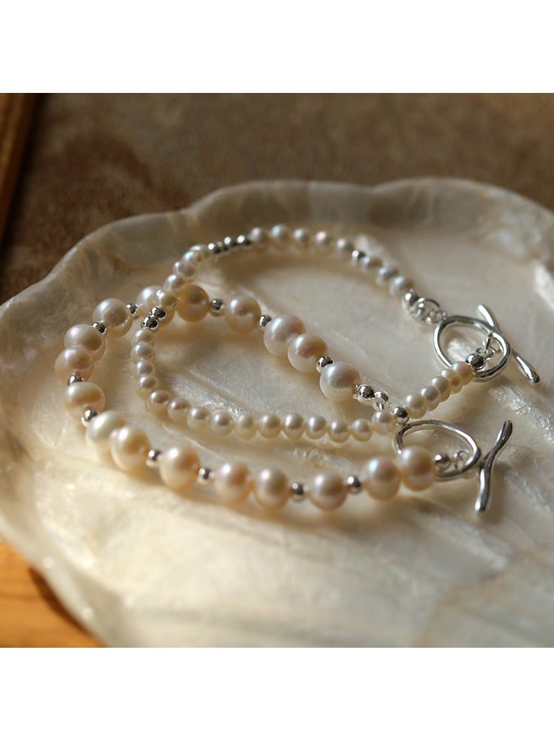 Simple Elegant Ot Pearl Silver Bracelet - floysun