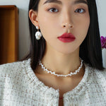 Simple Freshwater Baroque Pearl Drop Earrings - floysun