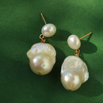 Simple Freshwater Baroque Pearl Drop Earrings - floysun