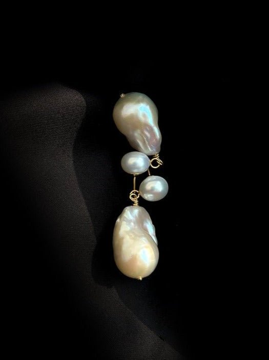 Simple Freshwater Baroque Pearl Drop Earrings - floysun