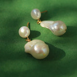 Simple Freshwater Baroque Pearl Drop Earrings - floysun