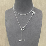 Simple Geometric Long Chain Necklace - floysun