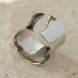 Simple Glossy Wide Open Ring - floysun