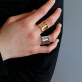 Simple Glossy Wide Open Ring - floysun