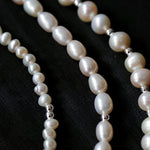 Simple Mini Pearl Silver Bead Necklace - floysun