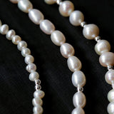 Simple Mini Pearl Silver Bead Necklace - floysun