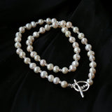 Simple Mini Pearl Silver Bead Necklace - floysun