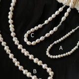 Simple Mini Pearl Silver Bead Necklace - floysun