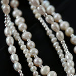 Simple Mini Pearl Silver Bead Necklace - floysun