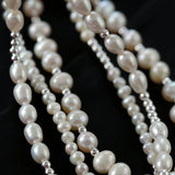 Simple Mini Pearl Silver Bead Necklace - floysun