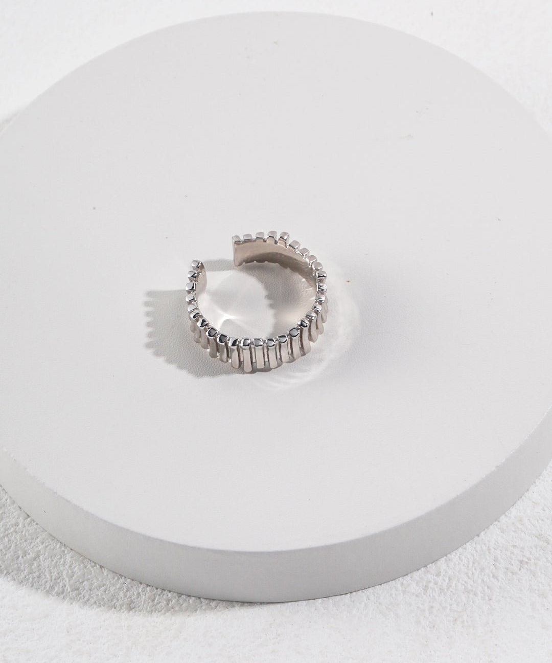 Simple Modern Stripe Sterling Silver Ring - floysun