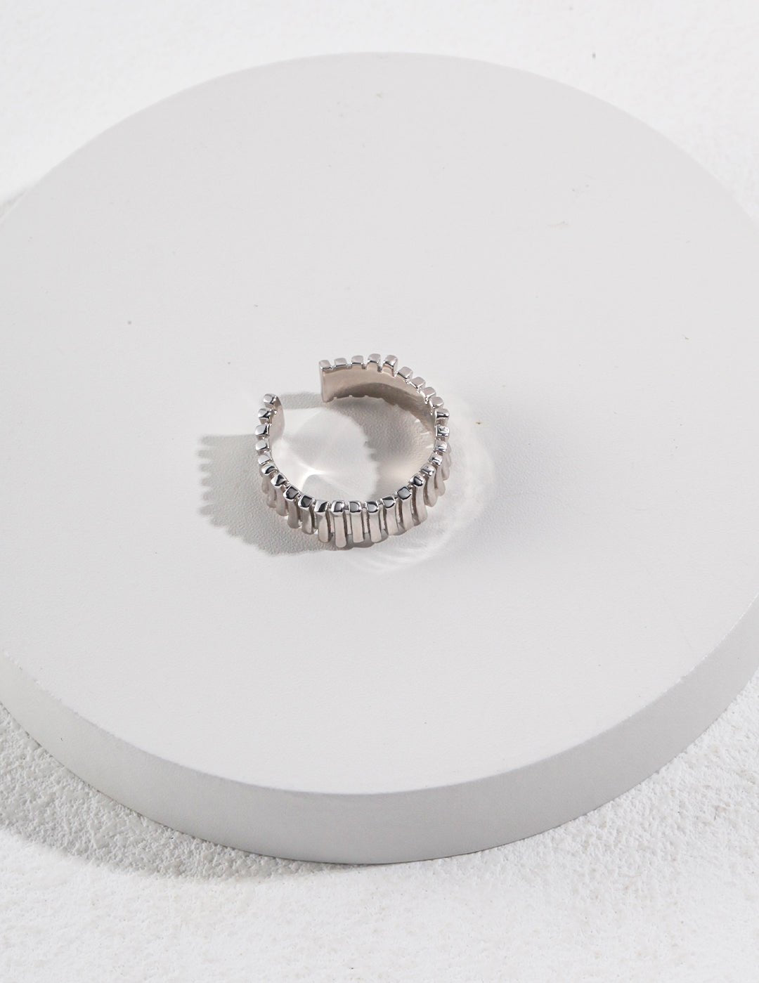 Simple Modern Stripe Sterling Silver Ring - floysun