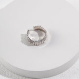 Simple Modern Stripe Sterling Silver Ring - floysun