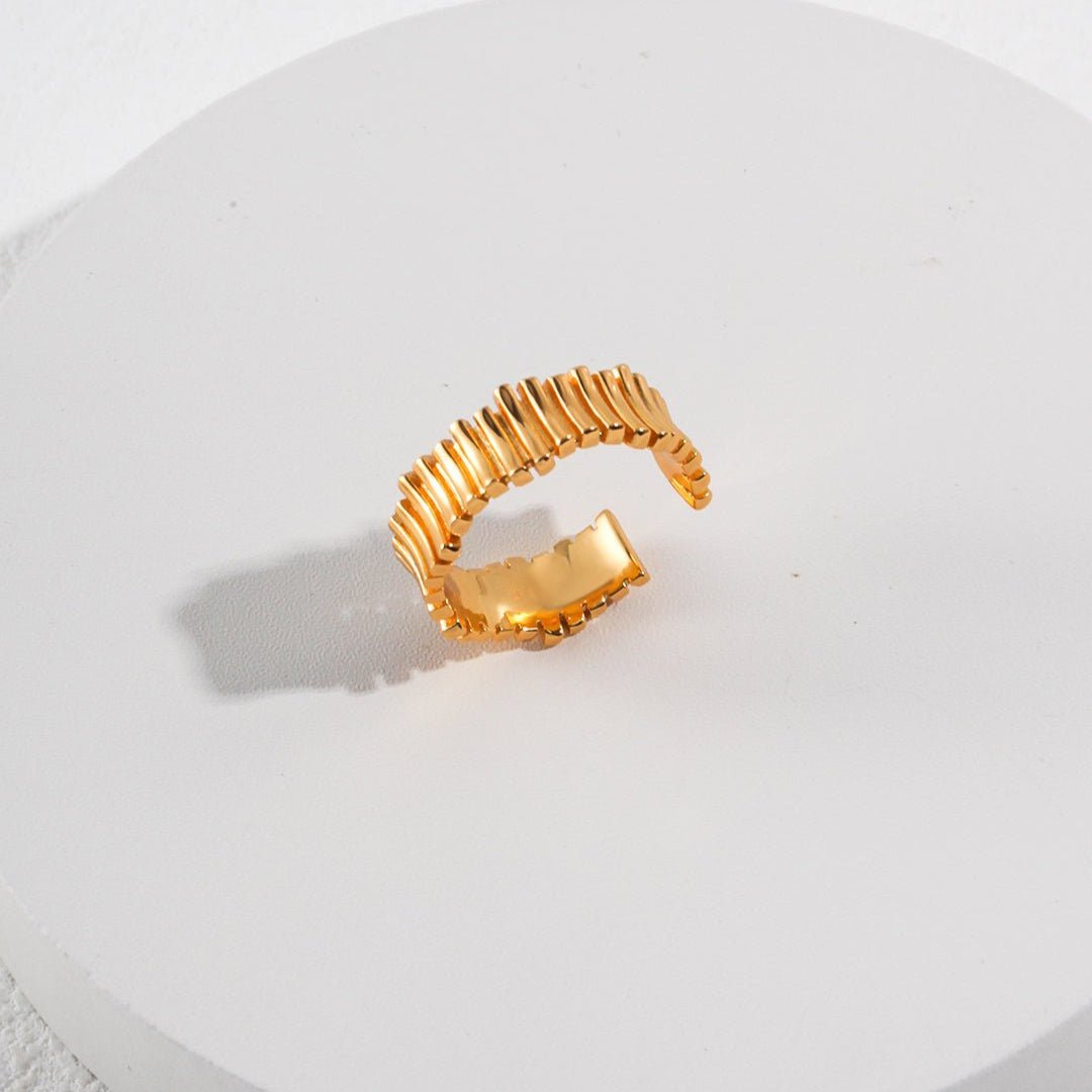 Simple Modern Stripe Sterling Silver Ring - floysun