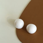 Simple Niche Semi - round Ball Enamel Glaze Stud Earrings - floysun