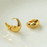 Simple Retro U - shaped Gold and Silver Diamond Earrings - floysun