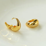 Simple Retro U - shaped Gold and Silver Diamond Earrings - floysun