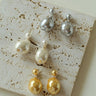 Simple Single Baroque Pearl Short Drop Earrings - floysun