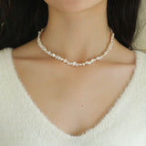 Simple Special - shaped Baroque Pearl Necklace - floysun