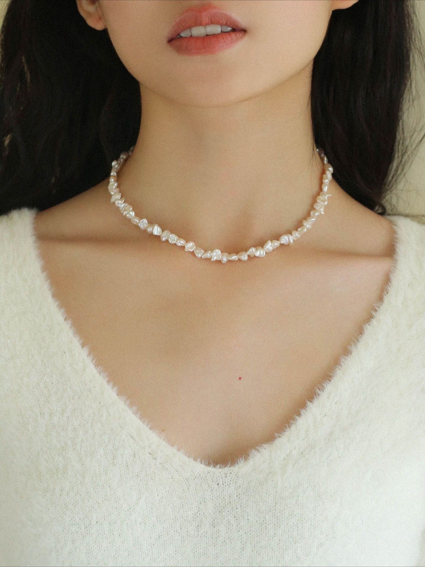 Simple Special - shaped Baroque Pearl Necklace - floysun