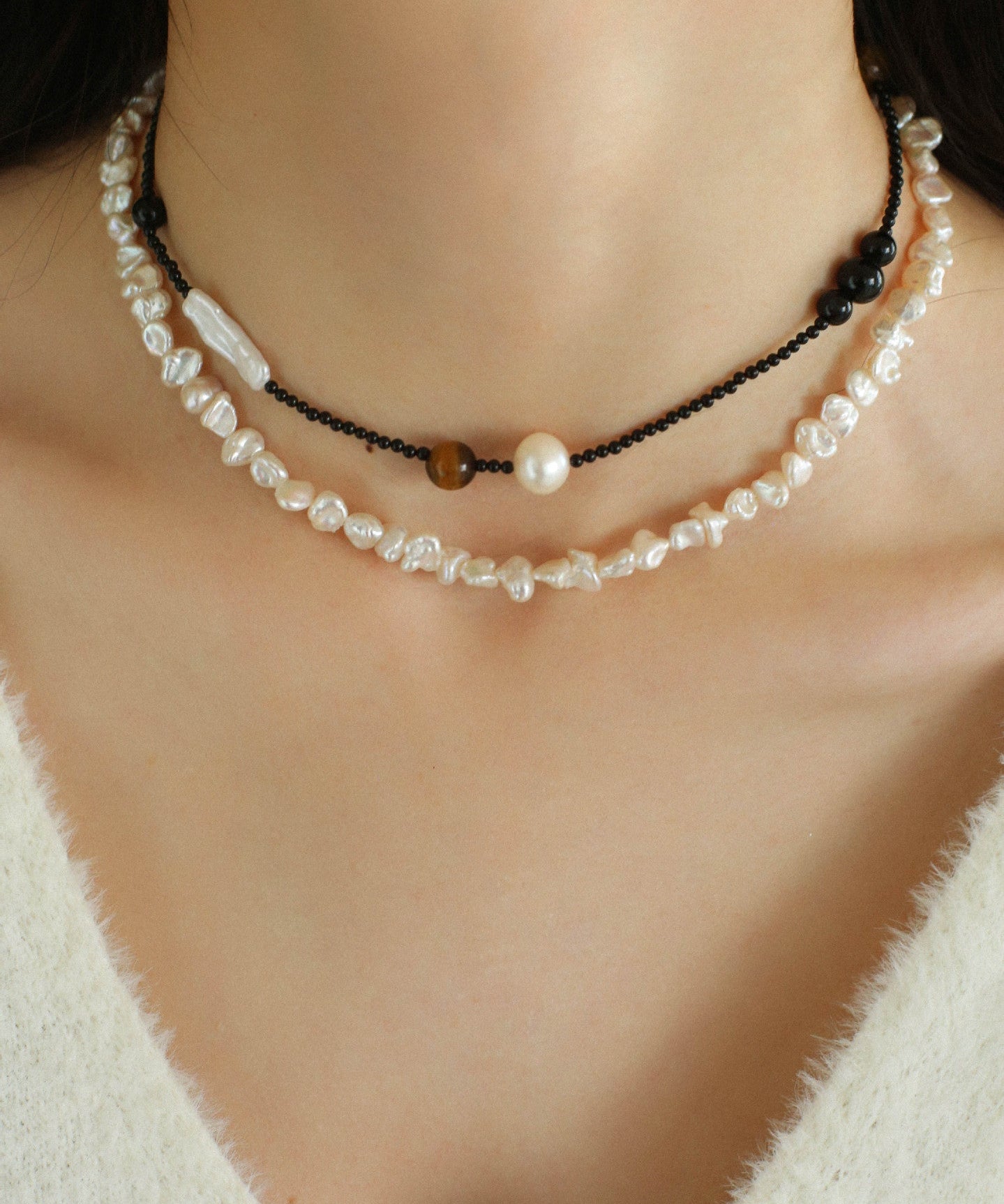 Simple Special - shaped Baroque Pearl Necklace - floysun