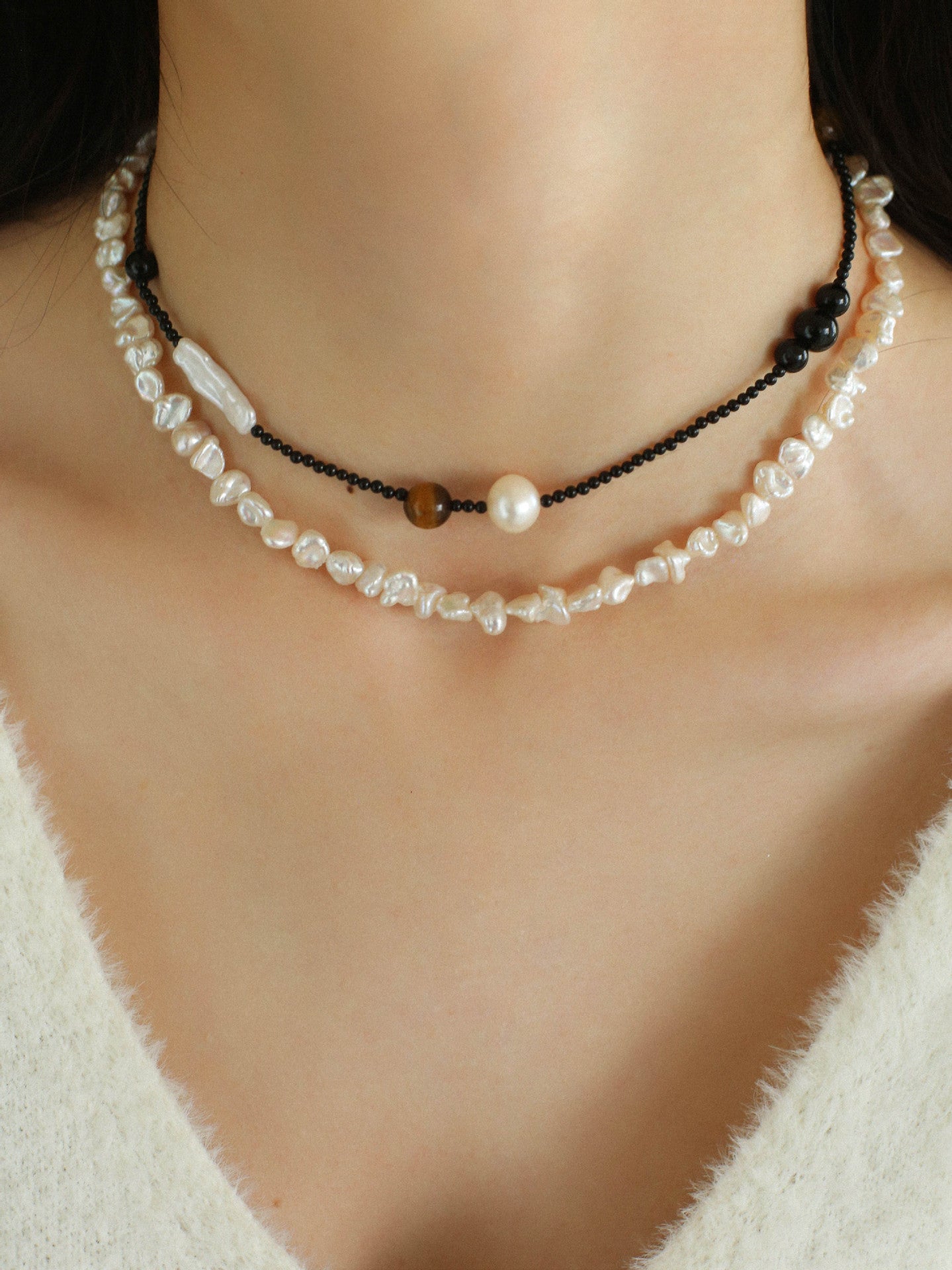 Simple Special - shaped Baroque Pearl Necklace - floysun