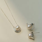 Simple Spiral Pearl Pendant Chain Necklace - floysun