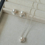 Simple Spiral Pearl Pendant Chain Necklace - floysun